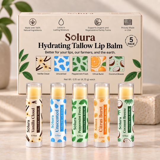 [Pre-Order] Hydrating Tallow Lip Balm - 5 Scents Variety Pack